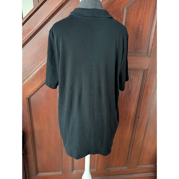 Studio Works Womens Black Polo Shirt 2X Button-Up Collar Lightweight Casual - Picture 3 of 7